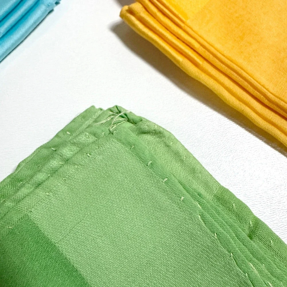Vintage Cloth Napkin Set of 16 Colorful Party Solid Pink Yellow Blue Green 14